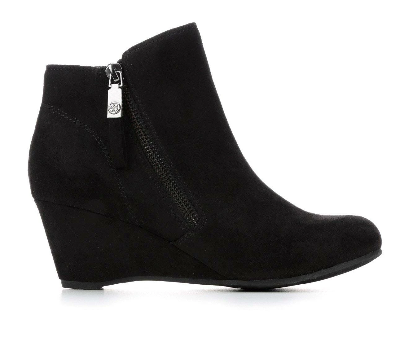 Women's Daisy Fuentes Thala Wedge Booties Black 3 Women's Daisy Fuentes Thala Wedge Booties Black