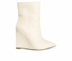 Women's Journee Collection Glorria Wedge Booties Beige