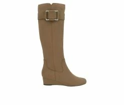 Women's Impo Genia Knee High Wedge Boots Hummus -Journee Shop 1 1085