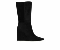 Women's Gabrielle Union Leticia Knee High Wedge Boots Black