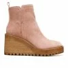 Women's Zodiac Julie Wedge Ankle Booties Nougat Pink