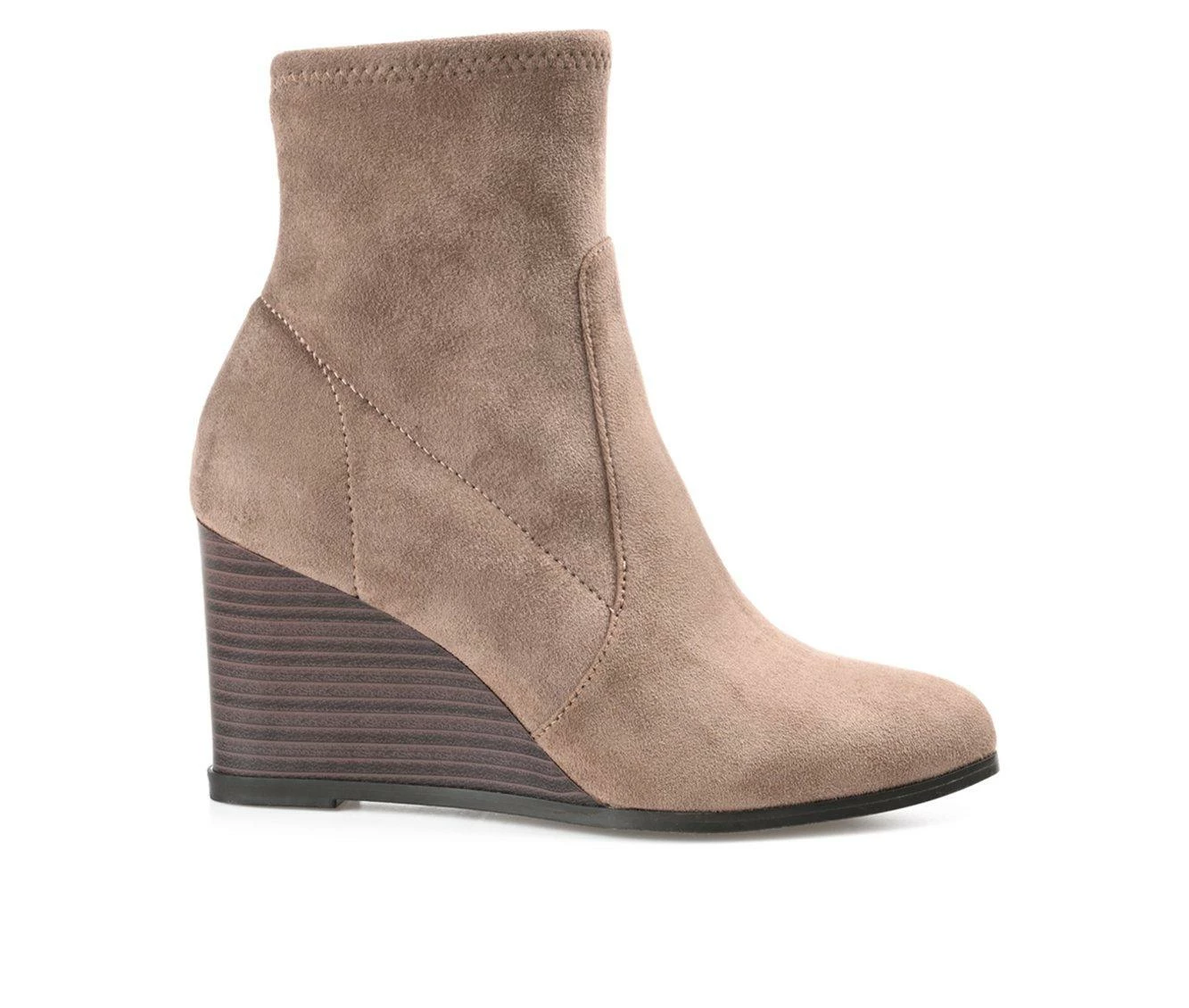 Women's Journee Collection Hepburn Wedge Booties Taupe 3 Women's Journee Collection Hepburn Wedge Booties Taupe