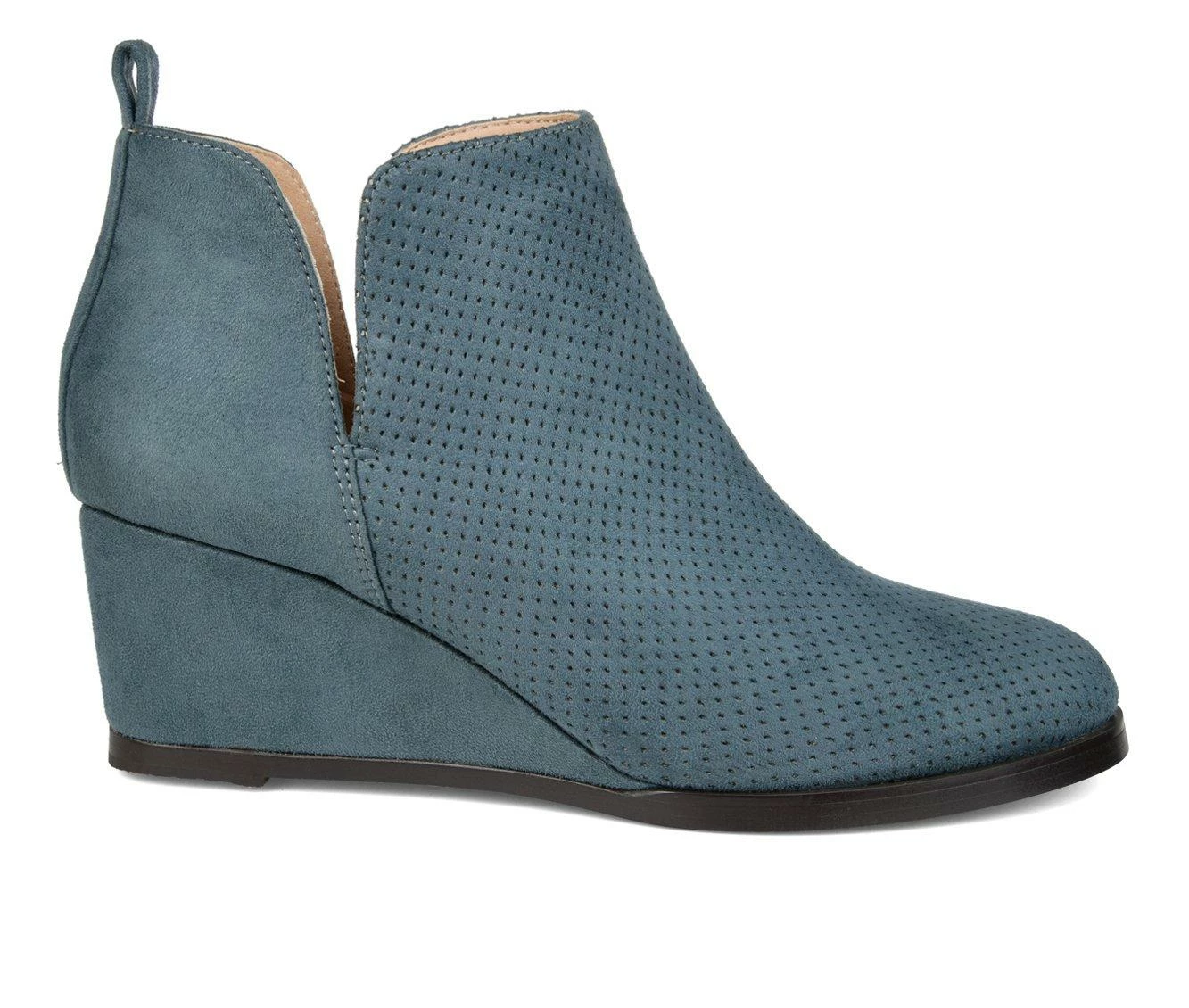 Women's Journee Collection Mylee Wedge Booties Blue 4 Women's Journee Collection Mylee Wedge Booties Blue - Image 2