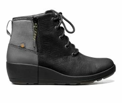 Women's Bogs Footwear Vista Rugged Lace-Up Rain Booties Black