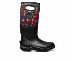 Women's Bogs Footwear Mesa Super Flowers Waterproof Boots Black Multi