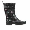 Women's Capelli New York Branches & Owls Mid Rain Boots Black