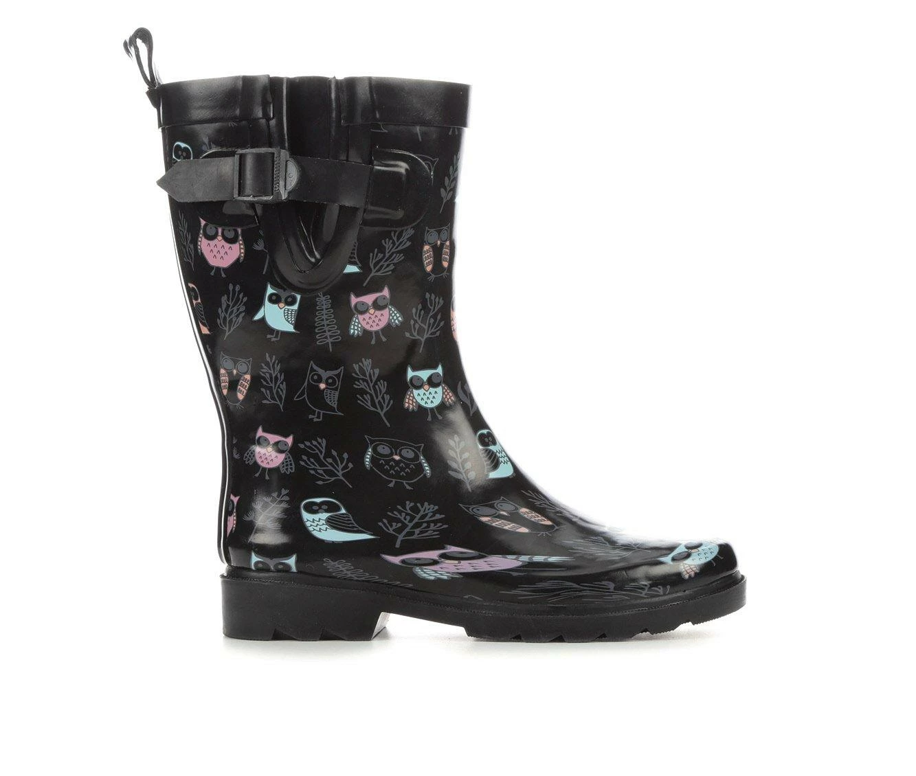 Women's Capelli New York Branches & Owls Mid Rain Boots Black 3 Women's Capelli New York Branches & Owls Mid Rain Boots Black