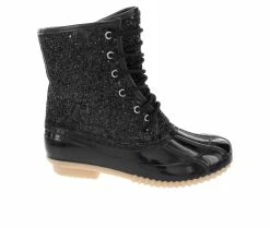 Women's Sugar Skylar 2 Duck Boots Black Glitter