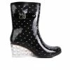 Women's London Rag Drench Wedge Rain Boots Black