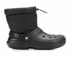 Adults' Crocs Classic Lined Puff Boots Black