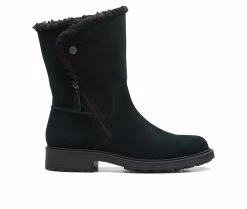 Women's Clarks Opal Zip Winter Booties Black Suede -Journee Shop 1 517