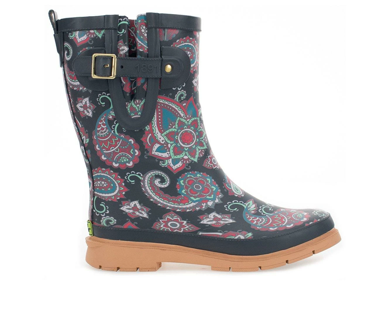 Women's Western Chief Paisley Pop Mid Boot Rain Boots Gray 4 Women's Western Chief Paisley Pop Mid Boot Rain Boots Gray - Image 2