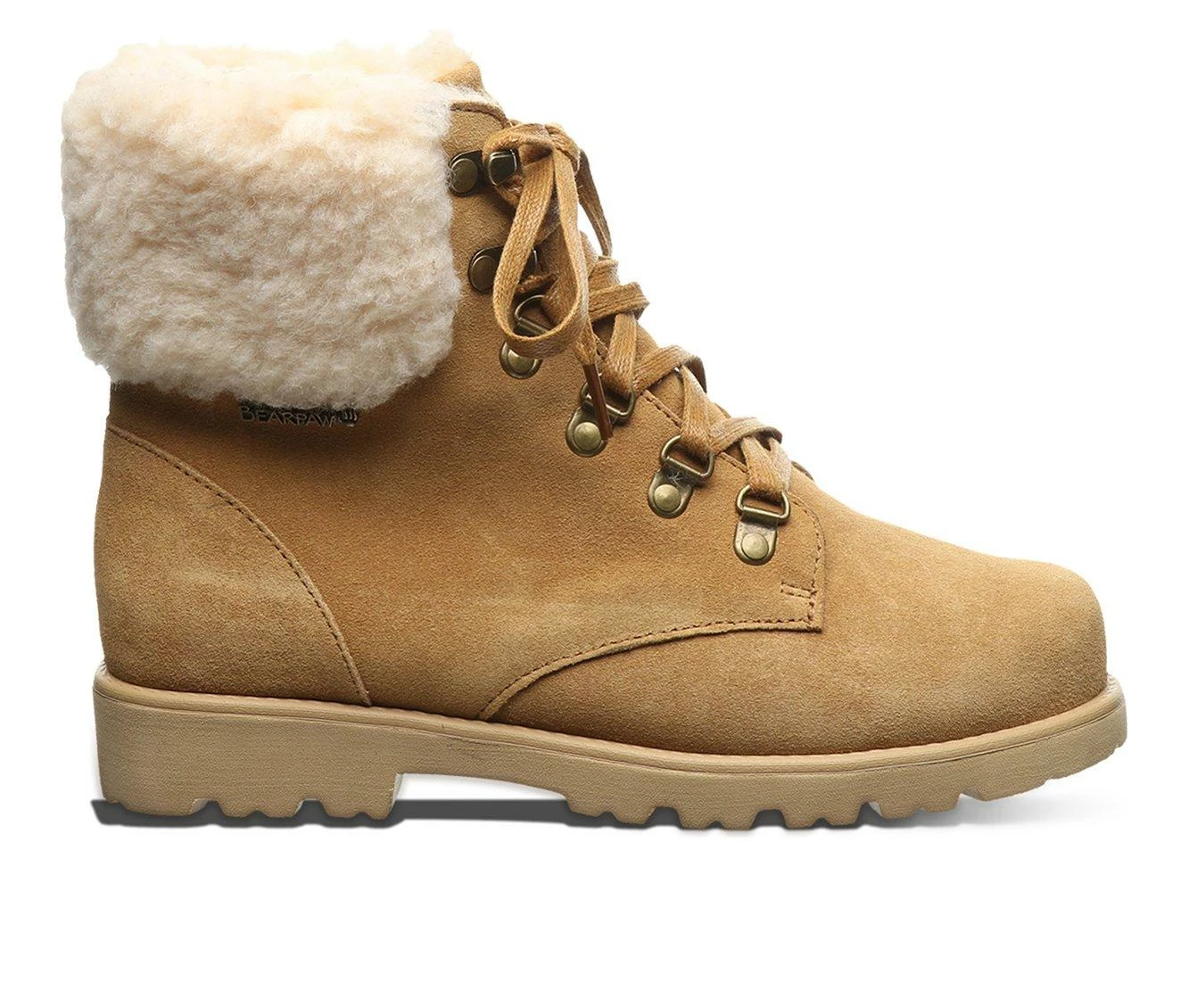 Women's Bearpaw Sam Lace Up Winter Boots Wheat 4 Women's Bearpaw Sam Lace Up Winter Boots Wheat - Image 2