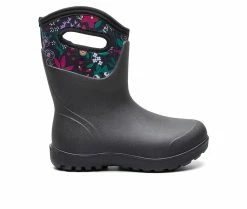 Women's Bogs Footwear Neo-Classic Mid Cartoon Flower Winter Boots Black Multi