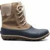 Women's Bogs Footwear Classic Casual Tall Lace Leather Rain Boots Taupe Multi