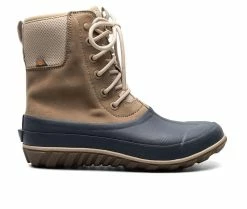 Women's Bogs Footwear Classic Casual Tall Lace Leather Rain Boots Taupe Multi