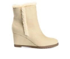 Women's Journee Collection Nonie Winter Wedge Boots Sand -Journee Shop 1 691