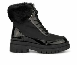 Women's Olivia Miller Amanda Lace-Up Booties Black