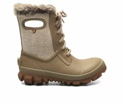 Women's Bogs Footwear Womens Arcata Cozy Chevron Winter Boots Taupe