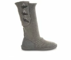 Women's Bearpaw Knit Tall Boots Grey II -Journee Shop 1 859