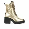 Women's Franco Sarto Dizzy2 Water Repellent Heeled Booties Gold