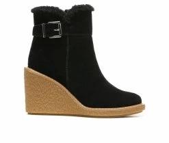 Women's Franco Sarto Ulayna Wedge Booties Black Suede