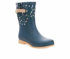 Women's Western Chief Party Dot Mid Boot Rain Boots Navy 10 Women's Western Chief Party Dot Mid Boot Rain Boots Navy -Journee Shop 2 120