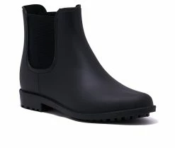 Women's Chelsea Crew Rainy Waterproof Rain Boots Black -Journee Shop 2 18