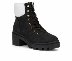 Women's Olivia Miller Ariel Lace-Up Boots Black 10 Women's Olivia Miller Ariel Lace-Up Boots Black -Journee Shop 2 304