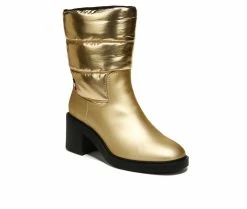 Women's Franco Sarto Snow Heeled Booties Gold -Journee Shop 2 453
