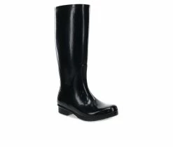 Women's Chooka Polished Tall Boot Rain Boots Black -Journee Shop 2 50