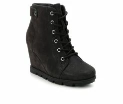 Women's Unr8ed Carbon Wedge Boots Black -Journee Shop 2 518