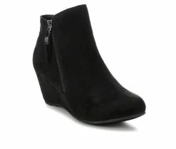 Women's Daisy Fuentes Thala Wedge Booties Black 10 Women's Daisy Fuentes Thala Wedge Booties Black -Journee Shop 2 522