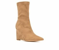 Women's New York And Company Odette Wedge Booties Nude -Journee Shop 2 531