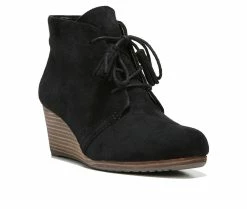 Women's Dr. Scholls Dakota Wedge Booties Black Fabric -Journee Shop 2 538