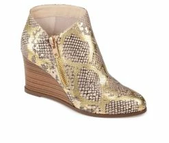 Women's Journee Collection Glam Wedge Booties Gold -Journee Shop 2 546