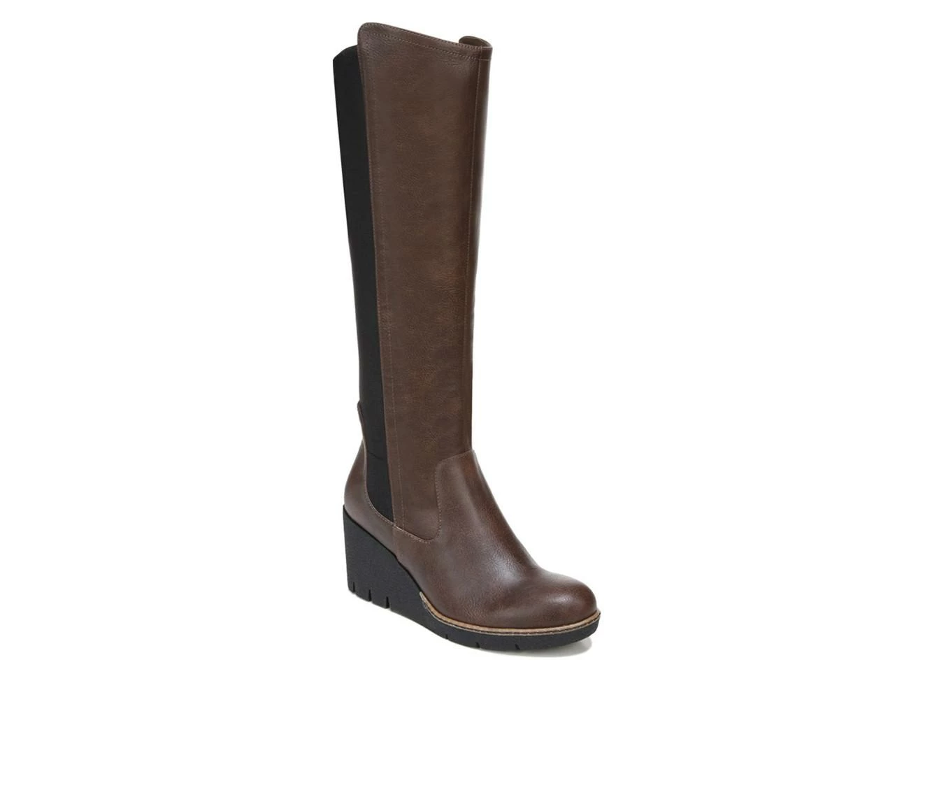 Women's Dr. Scholls Lindy Knee High Wedge Boots Fudge Brown 5 Women's Dr. Scholls Lindy Knee High Wedge Boots Fudge Brown - Image 3