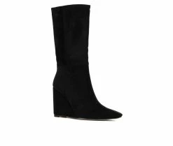 Women's Gabrielle Union Leticia Knee High Wedge Boots Black -Journee Shop 2 552