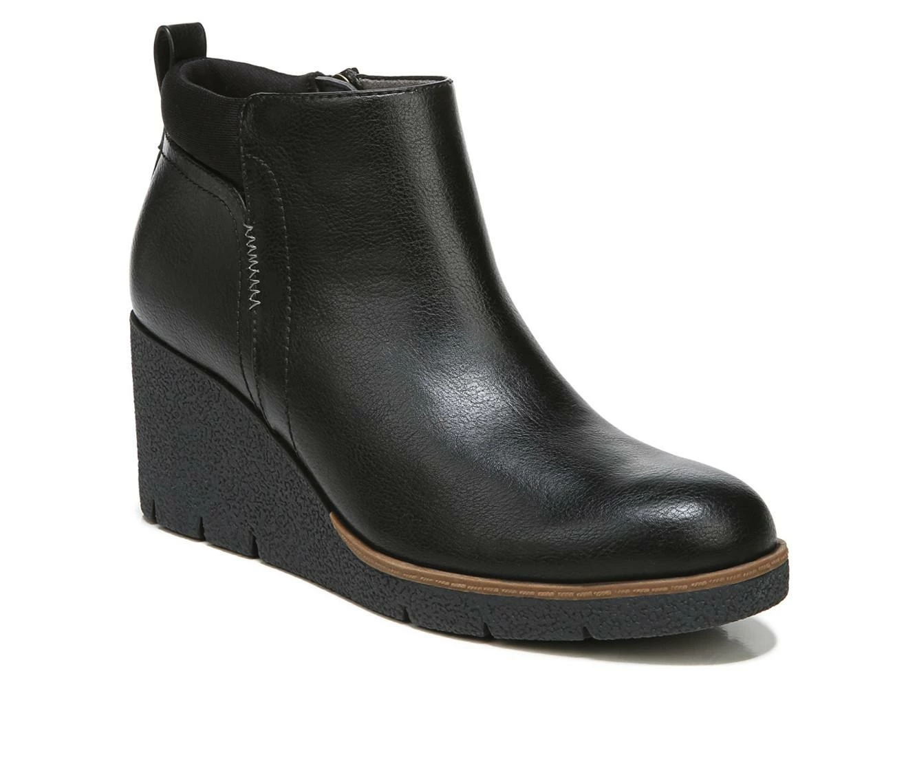 Women's Dr. Scholls Berklie Wedge Booties Black Synthetic 5 Women's Dr. Scholls Berklie Wedge Booties Black Synthetic - Image 3