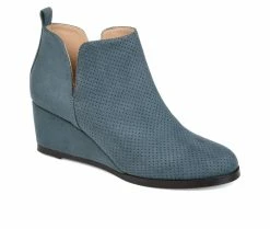 Women's Journee Collection Mylee Wedge Booties Blue 10 Women's Journee Collection Mylee Wedge Booties Blue -Journee Shop 2 585