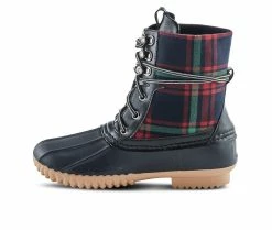 Women's SPRING STEP Duckie - Plaid Rain Boots Black Multi -Journee Shop 3 117
