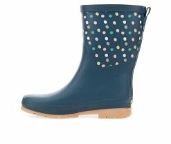 Women's Western Chief Party Dot Mid Boot Rain Boots Navy 11 Women's Western Chief Party Dot Mid Boot Rain Boots Navy -Journee Shop 3 120