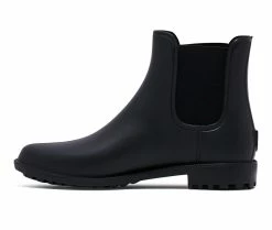 Women's Chelsea Crew Rainy Waterproof Rain Boots Black -Journee Shop 3 18