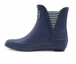 Women's London Fog Piccadilly Chelsea Rain Boots Navy Stripe -Journee Shop 3 2