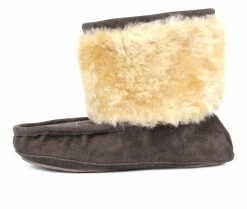 Women's Superlamb Navajo Moccasin Slipper Booties Chocolate -Journee Shop 3 245