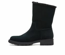 Women's Clarks Opal Zip Winter Booties Black Suede -Journee Shop 3 255