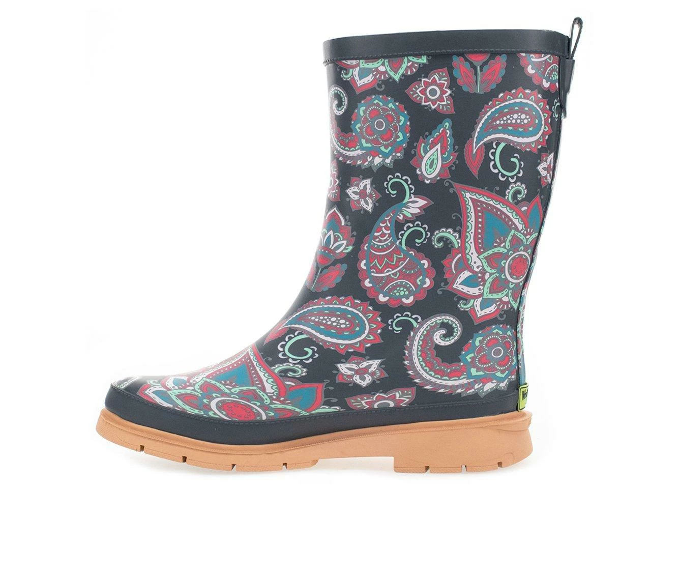 Women's Western Chief Paisley Pop Mid Boot Rain Boots Gray 6 Women's Western Chief Paisley Pop Mid Boot Rain Boots Gray - Image 4