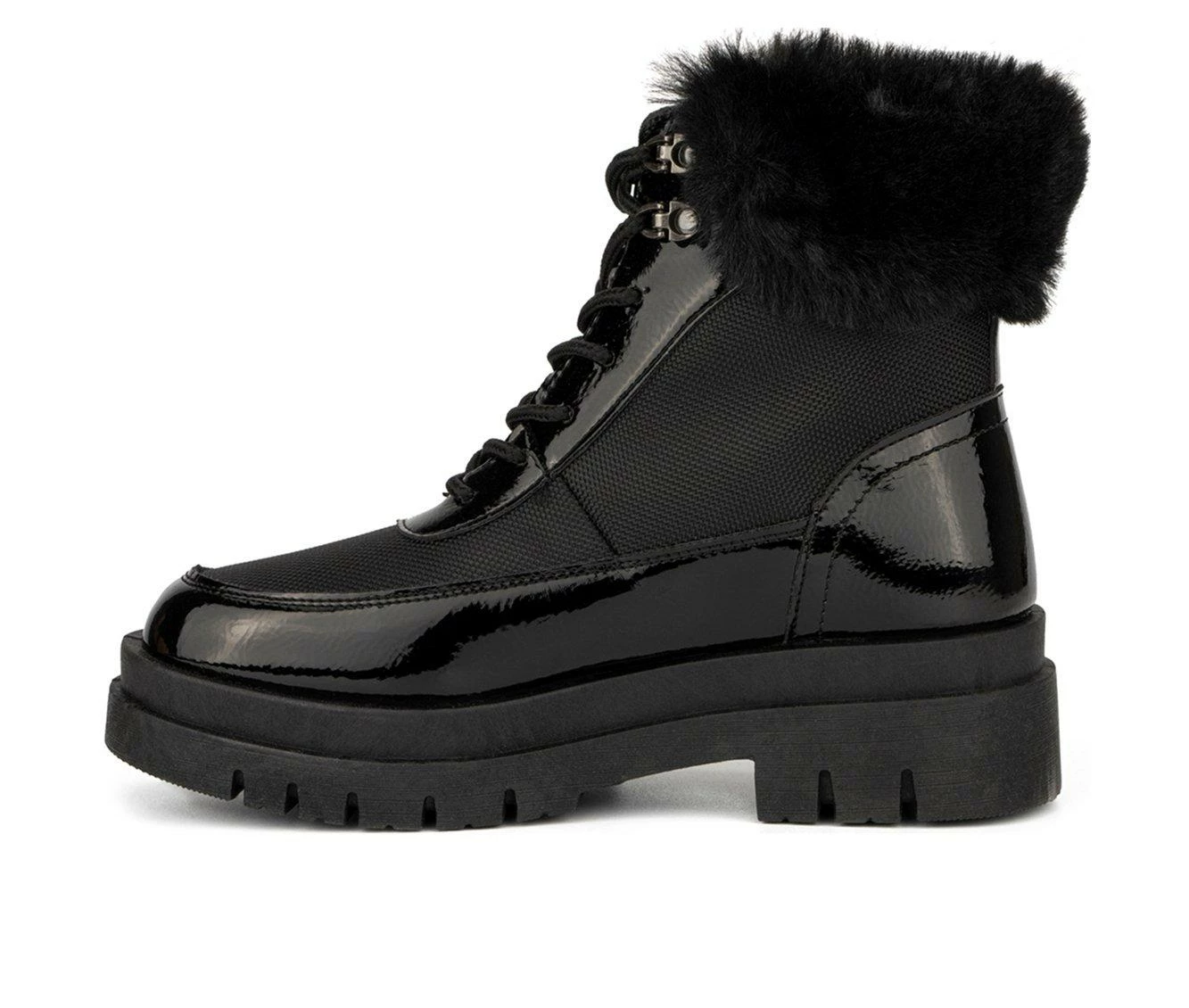 Women's Olivia Miller Amanda Lace-Up Booties Black 6 Women's Olivia Miller Amanda Lace-Up Booties Black - Image 4