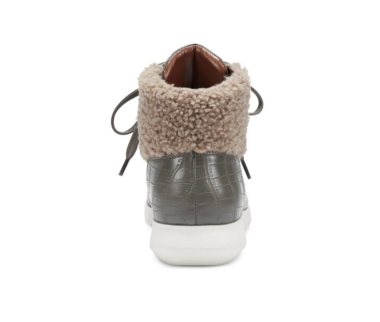 Women's Aerosoles Frankie Lace-Up Booties Grey Croco 6 Women's Aerosoles Frankie Lace-Up Booties Grey Croco - Image 4