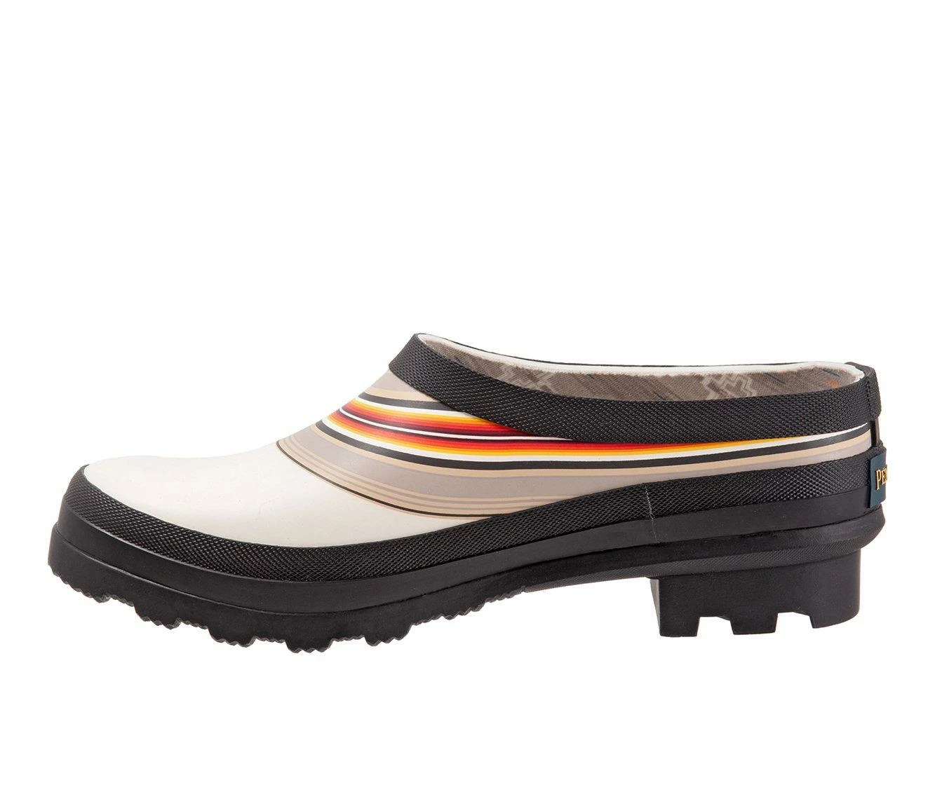 Women's Pendleton Serape Stripe Garden Clog Rain Shoes White 5 Women's Pendleton Serape Stripe Garden Clog Rain Shoes White - Image 4